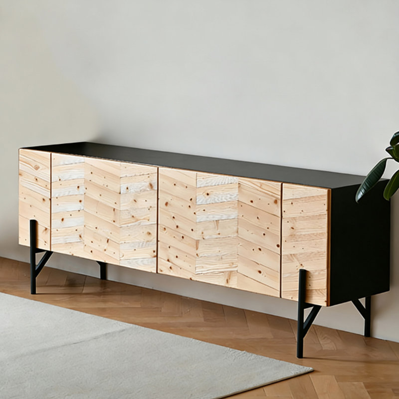 Meuble télé Modern Burlywood, H 31,4 po x L 59,06 po x l 32 po