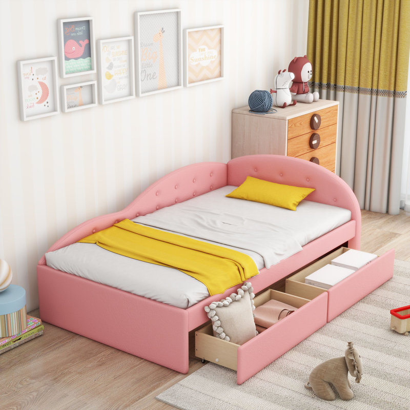 Lit de jour avec couchette Katusha, Rose, Simple