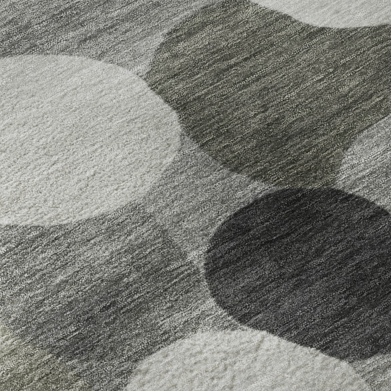 Tapis à pois Premium lavable à la machine AMF2375 Mayfield, Gris, 8 pi x 10 pi