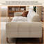 Causeuse 110,24 po en mélange de lin blanc avec coussins décoratifs-1491197876