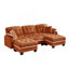 Canapé en chenille avec repose-pieds mobile et coussins capitonnés-120734148-120734149