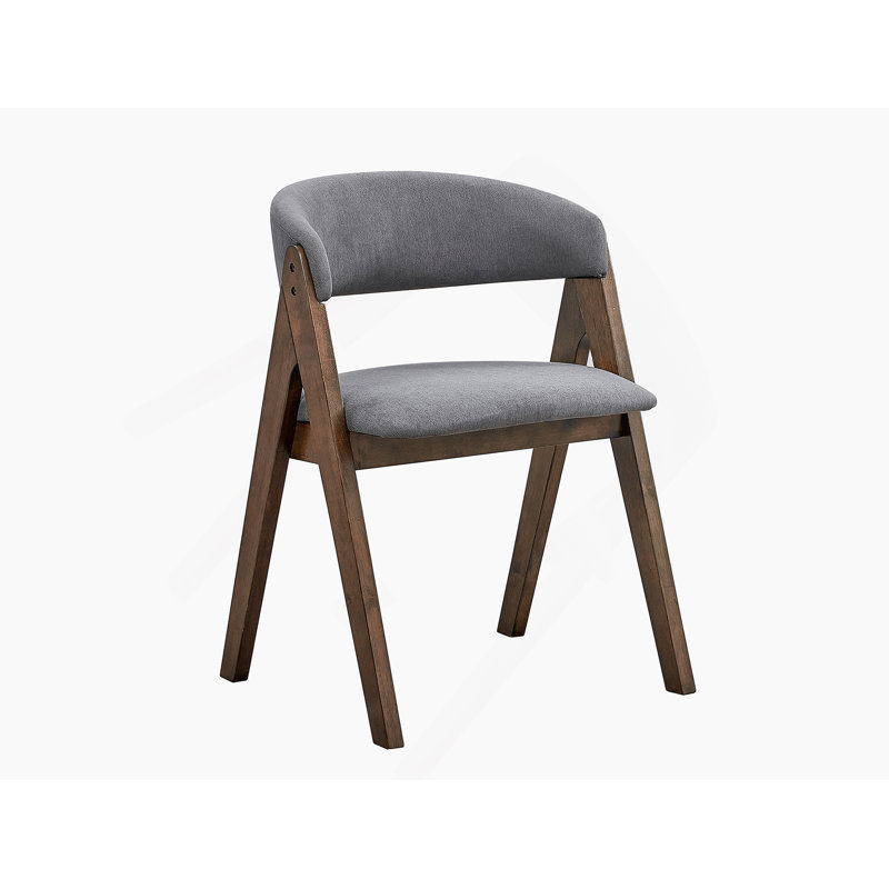 Ensemble de 2 chaises d'appoint Keiki en tissu gris et finition noyer