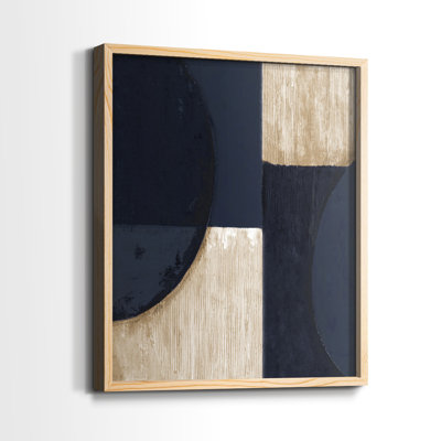 Navy Reflections Framed Print - Solid Wood