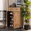 Armoire de rangement à chaussures à 1 tiroir Aadhiran en bois fini chêne brun, H 45,1 po x l 30,6 po x P 15 po