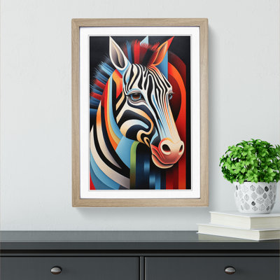 Zebra Hard Edge Painting No.2 - Framed Print