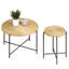 Table basse 2 places imperméable et recouverte. Design cylindrique vieilli. Pieds en métal noir. Dimensions idéales pour la maison. Choix de couleurs varié. Charme rustique. Style rustique.