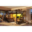 Grand lit mezzanine avec bureau, lit mezzanine avec tiroirs et escalier de rangement, structure de lit mezzanine en métal robuste pour les adolescents et les adultes, mobilier de chambre multifonctionnel tout-en-un, noir