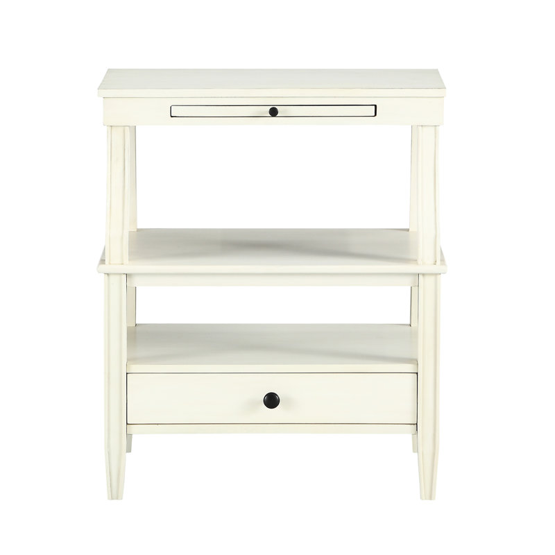 Table de chevet blanche captivante avec options de rangement pour la chambre à coucher