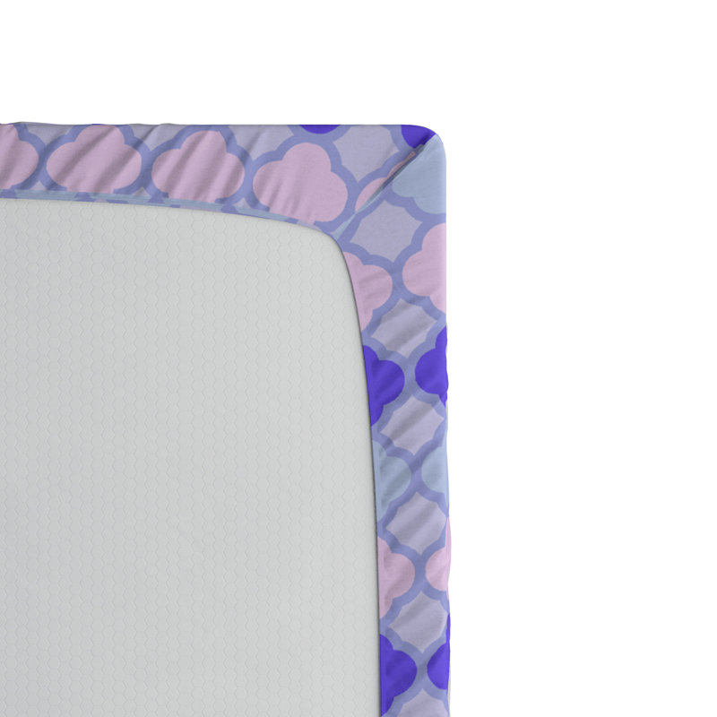 Microfiber Geometric Fitted Sheet, Twin Fitted Sheet