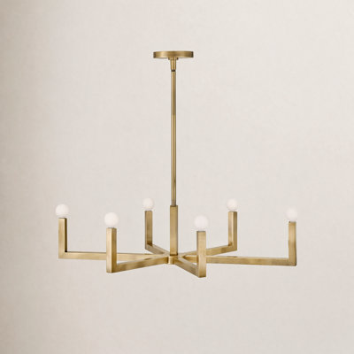 6 - Light Dimmable Geometric Chandelier