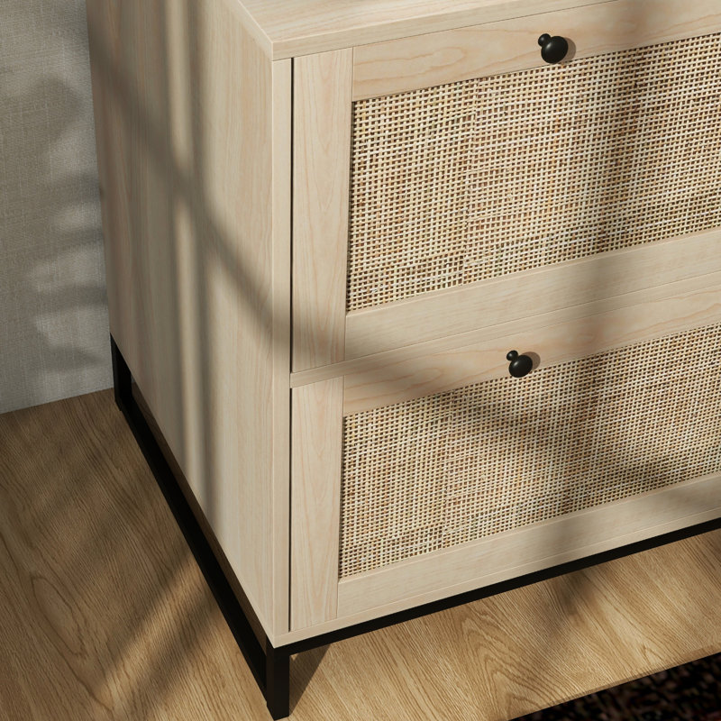 Drawer Storage - Lockable Cabinet For Papers 2 Drawers, Adjustable Hanging Bar Various Sizes Natural Elegance Vertical Filing With Lock Office Equipment Element, For Multiple Paper Shade