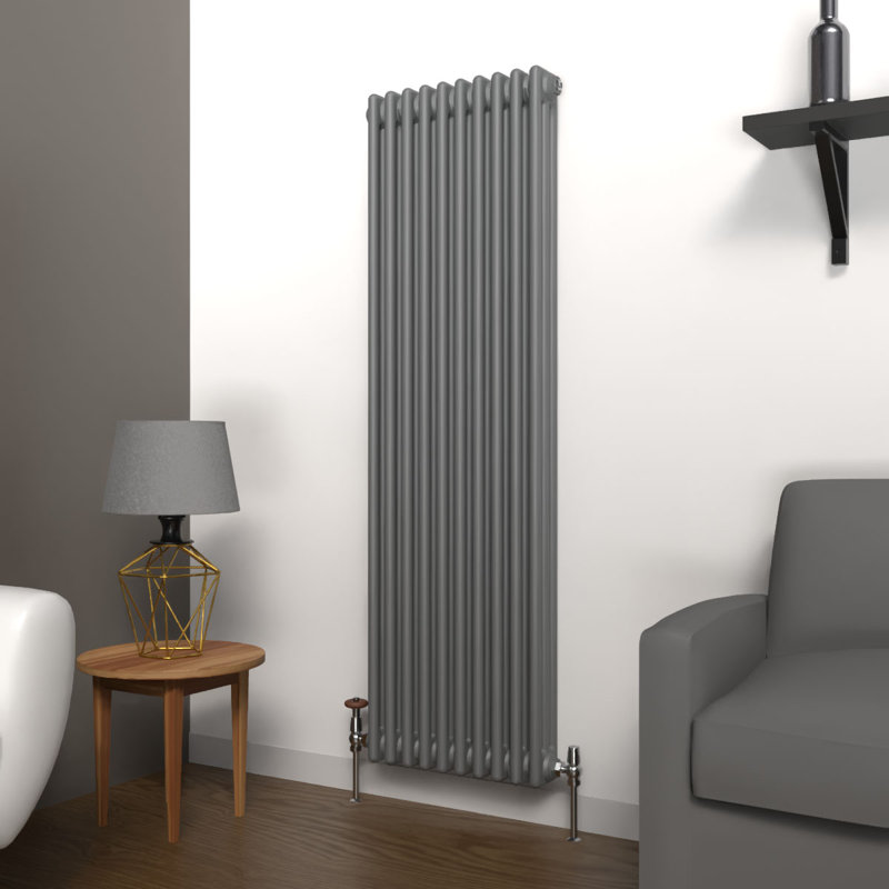 Standard Radiator, Grey, 59cm H x 18cm W x 4cm D