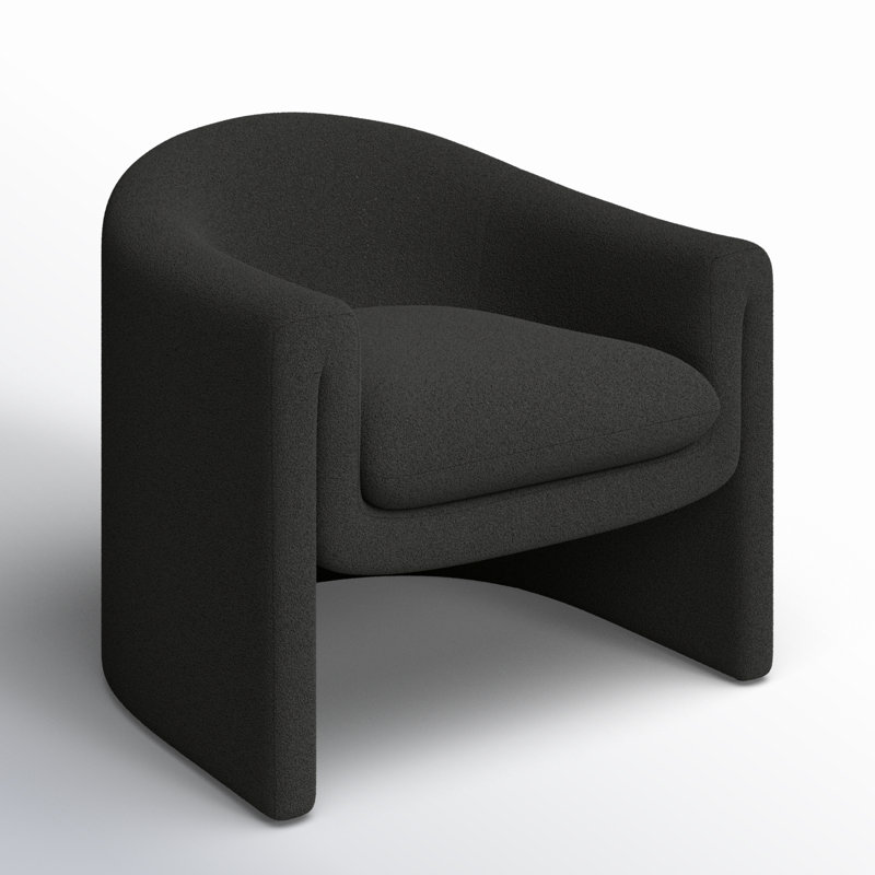 Fauteuil demi-tonneau 32,87 po Pollman, Bouclé noir