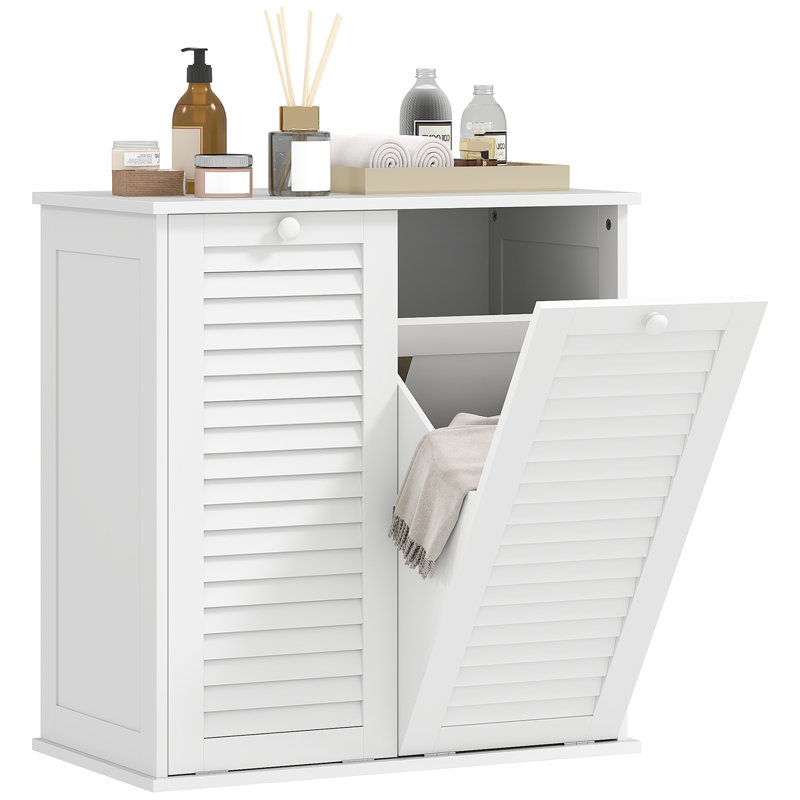Armoire pour panier à linge Tilt Out avec 2 paniers et 2 portes, Blanc