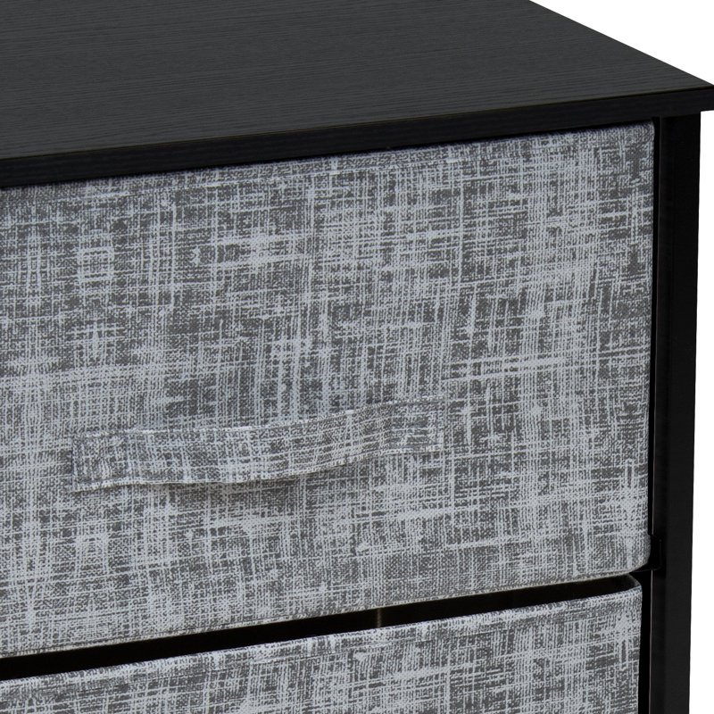 Commode 2 tiroirs - Gris / noir, Noir