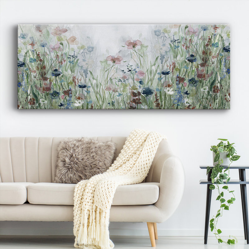 Champs de fleurs sauvages, H 24 po x l 60 po x P 1,5 po