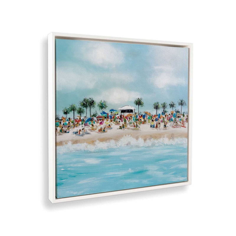 Imprimé Palm Shore Festival, H 32,75 po x l 32,75 po, Blanc opaque