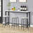 Kyrie Modern Kitchen Counter Height Dining Table Set with 3 Bar Stools-1105921207-1105921201