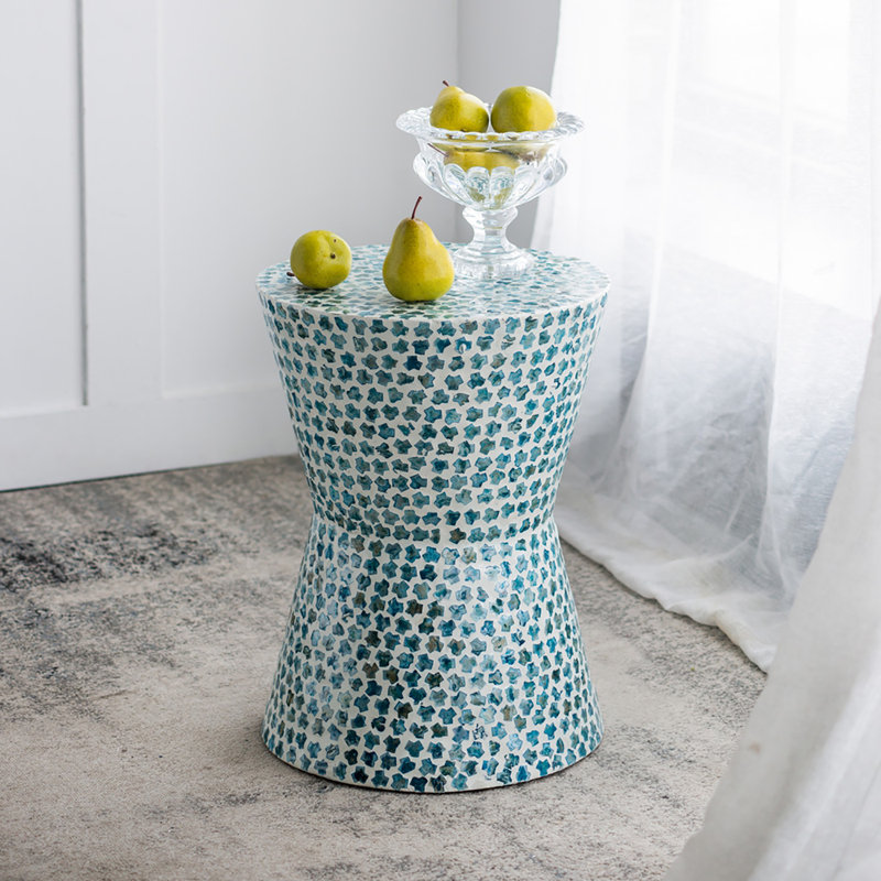 Tabouret de jardin - petite table d'appoint, motif traditionnel, polyvalent pour l'intérieur et l'extérieur, parfait pour le jardin / salon / patio