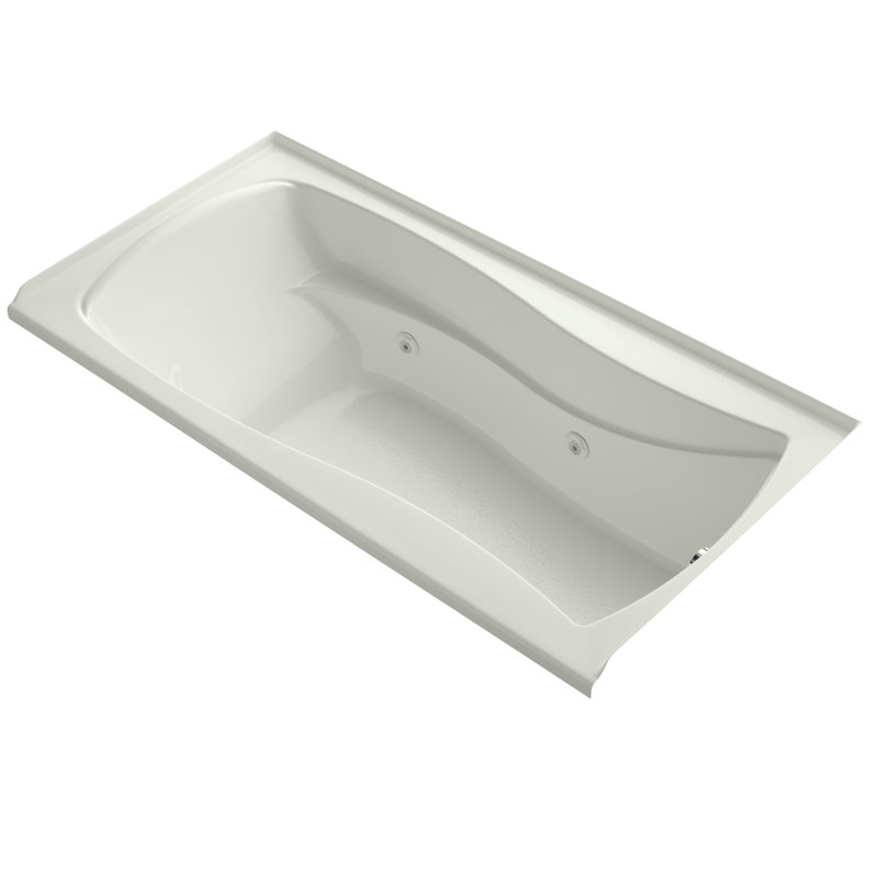Mariposa 72" x 36" Drop in Whirlpool Bathtub, Dune, Left