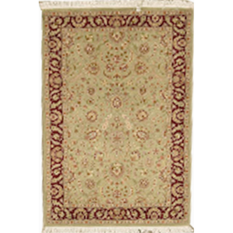 Tapis vert noué à la main de haute qualité
