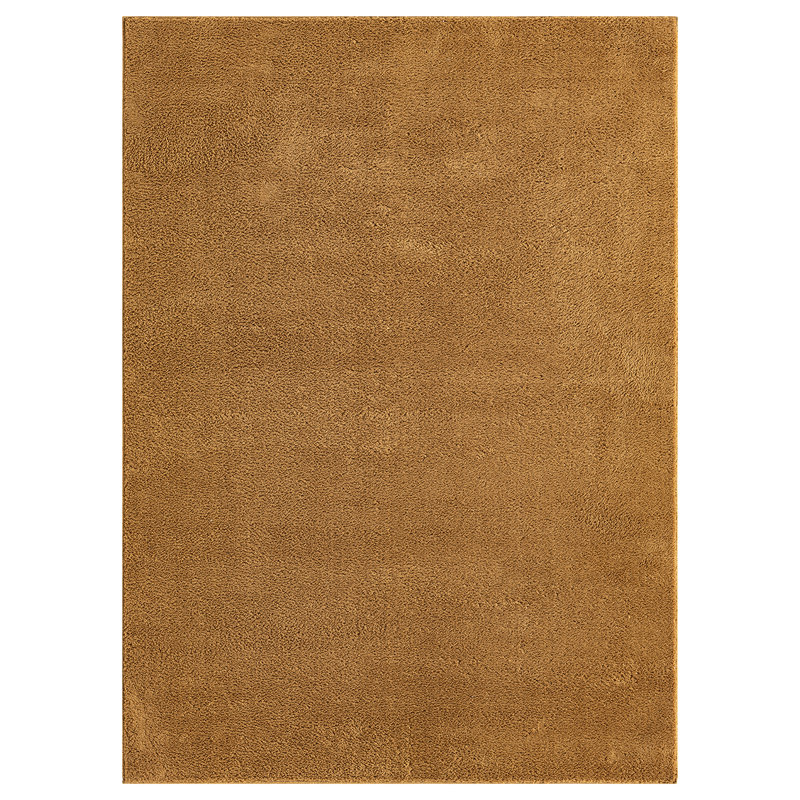 Taeler Washable Modern Living Room Rug Polyester Plain Indoor Area Rug with Low Pile - Anti-Slip Felt Backing Carpet Bedroom-Hallway, Gold