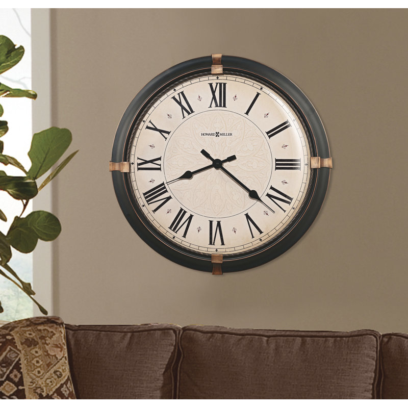 Howard Miller Oversized Dark Rubbed Bronze Wall Clock