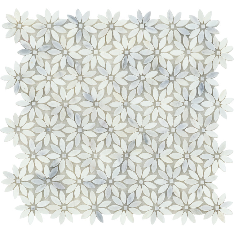 Emser WINTER FROST Winter Frost Natural Stone Marble Crown Tile (1-in x 12-in)