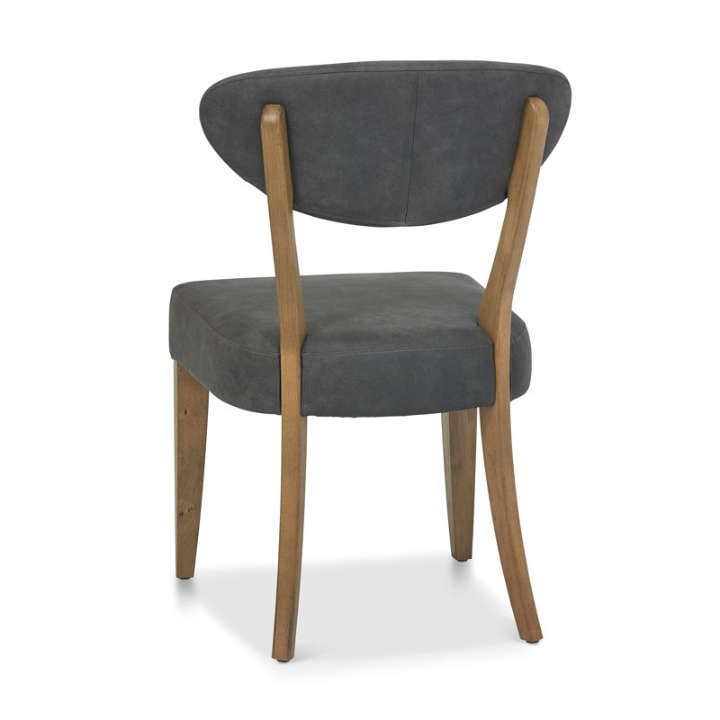 Maestas Side Chair in Dark Grey, Rustic Oak