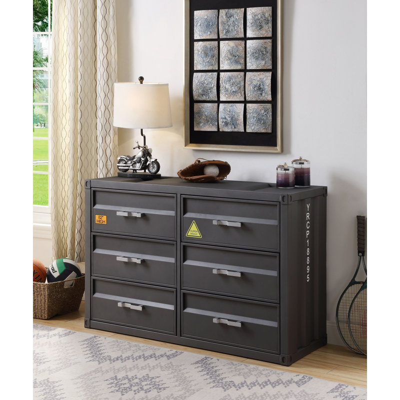 Malcolm Metal Dresser with 6 Storage Drawers
