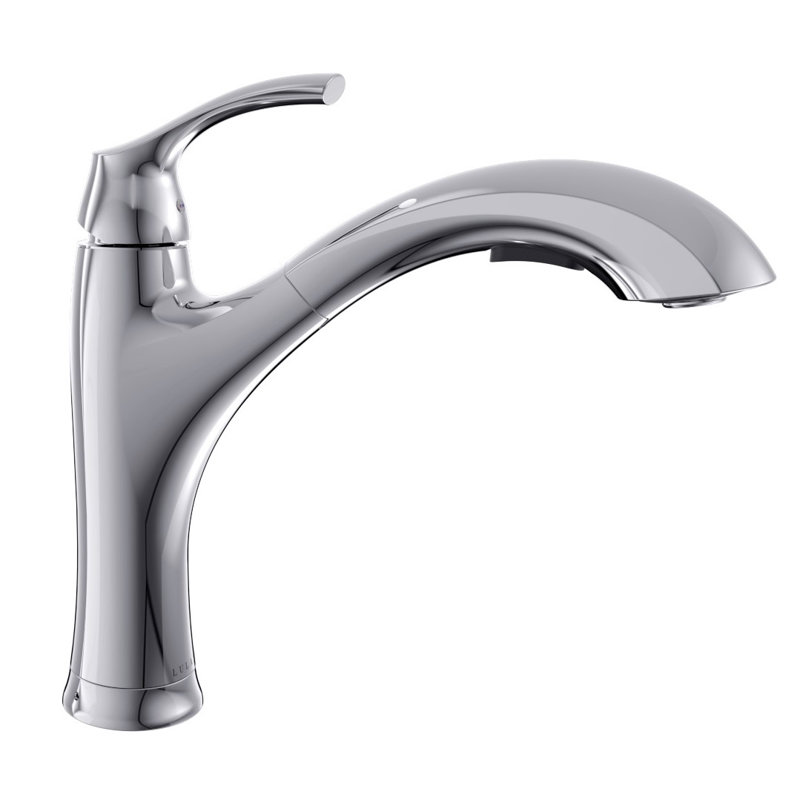 Lulani Maldives Pull Out Single Handle Kitchen Faucet, Chrome