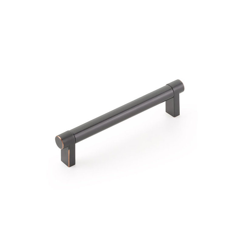 Emtek Select Cabinet Pull w/ Rectangular Stem & Smooth Bar, Oil Rubbed Bronze, 5" Center to Center