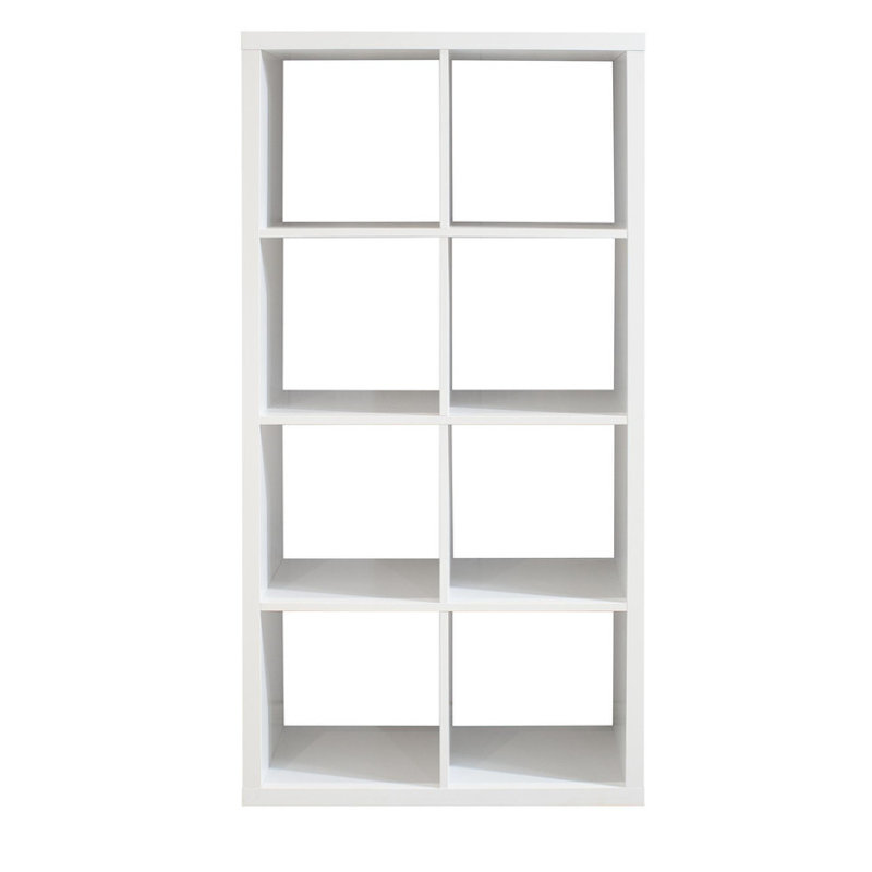 Smart Cube 8-Cube Organizer Storage with Opened Back Shelves,2 X 4 Cube Bookcase Book Shleves for Home, Office (White)