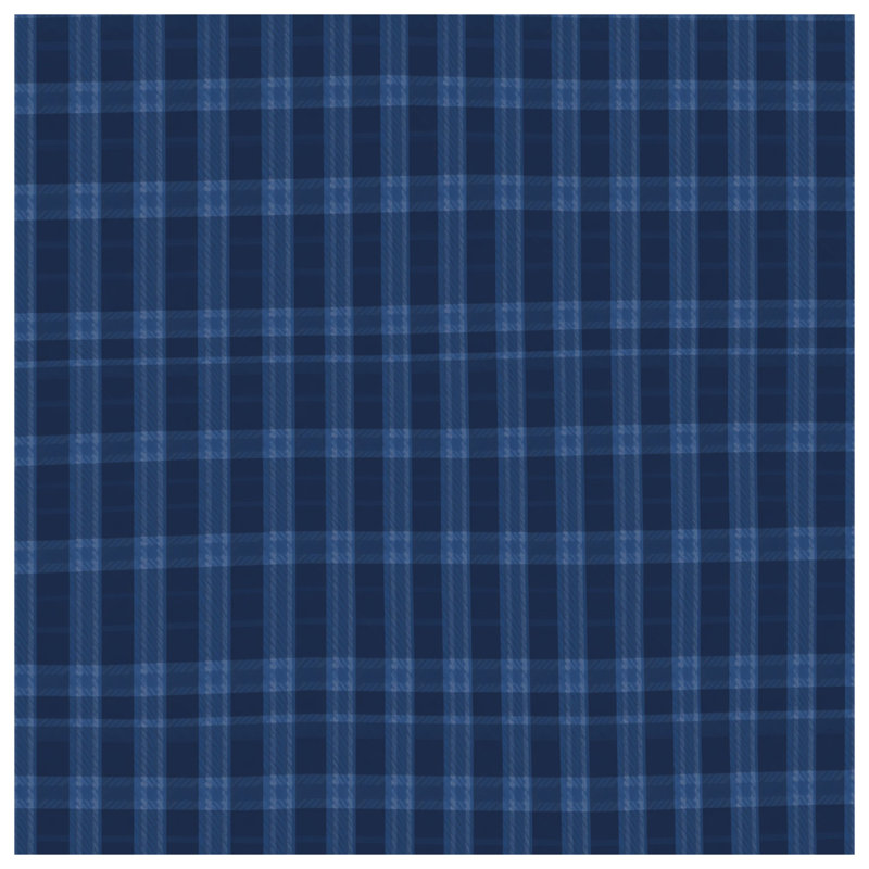 Tapis de bain écossais bleu marine, 24in W x 17in L
