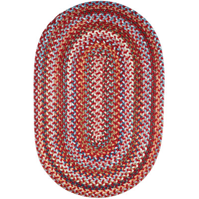 Tapis rouge en laine tressé à la main Ato