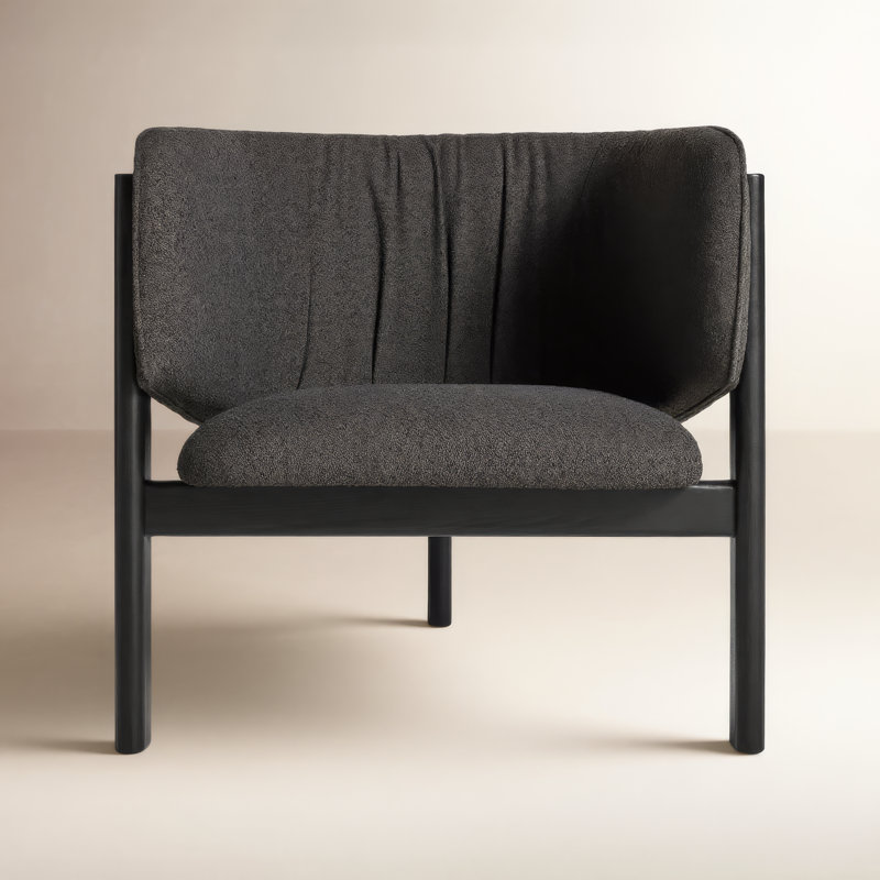 All In Upholstered Accent Chair, Black, Kelso Charcoal