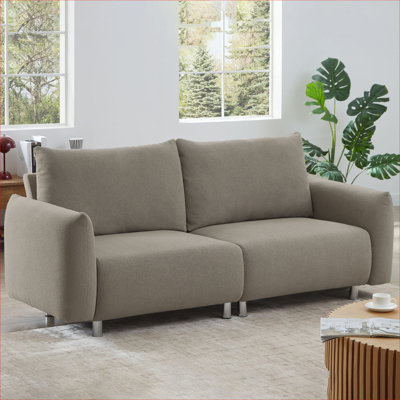 Modern Sofabread Sofa 2 Seater Loveseat Couch Loose Back Sectional Sofas Textured Fabric Couch Leisure Sofa With Square Arms    Apartment Office Easy Assembly  Unique Design