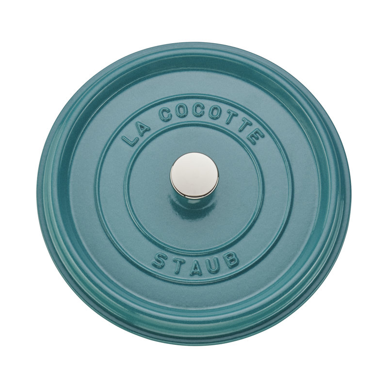 La Cocotte Cast Iron Round Cocotte, Turquoise, 5.5 quarts