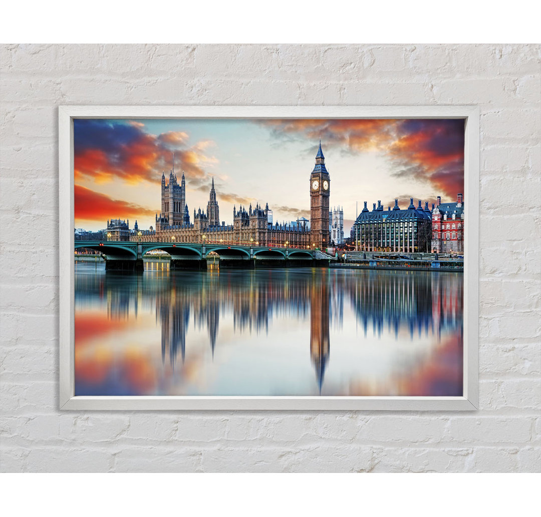 Atemberaubende Reflektionen der Houses of Parliament - Einzelne Bilderrahmen Kunstdrucke auf Leinwand