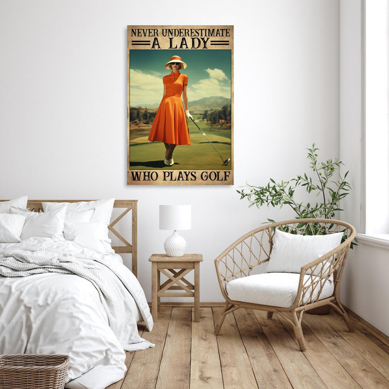 «A Lady Who Plays Golf» sur toile, H 20 po x l 16 po x P 1,25 po