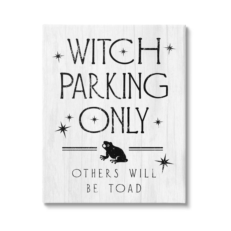 Art textuel sur toile, "Witch Park Humouring Halloween Toad Grain" par Daphne Polselli, H 20 po x l 16 po x P 1,5 po