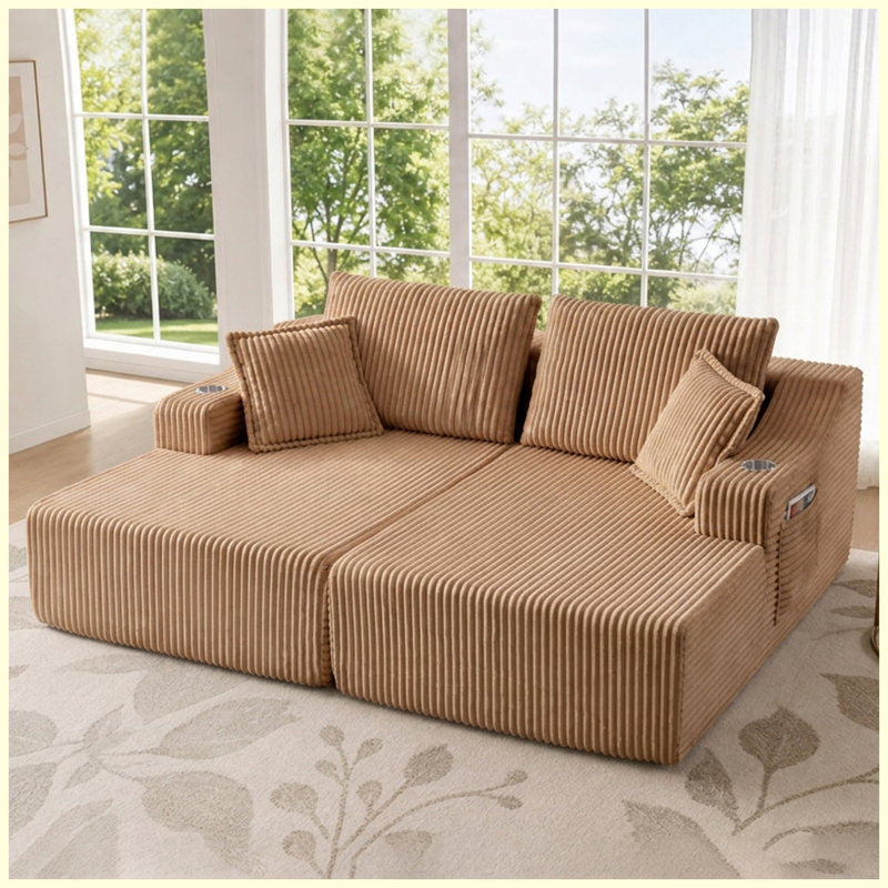 83" Oversized Double Chaise Lounge