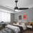 46" Modern Ceiling Fan with Lights and Remote, Quiet DC Motor Reversible Black Ceiling Fan for Living Room