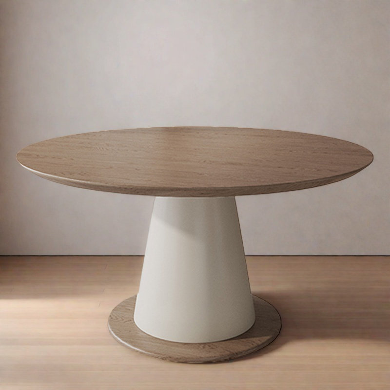 Table de salle à manger ronde en bois massif de style français, H 29,5 po x L 62,9 po x l 62,9 po