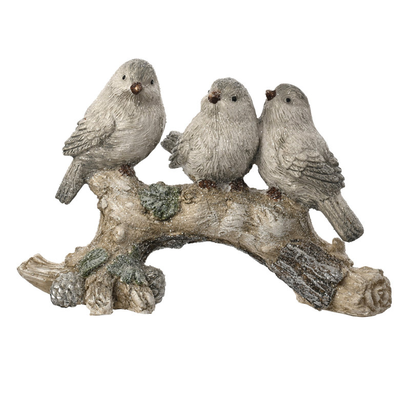 3 Resin Birds On A Branch Ornament
