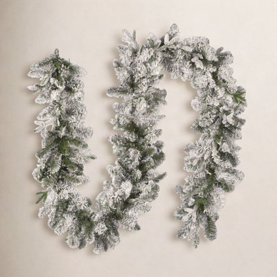 108" Frosted Pre-Lit Fir Christmas Garland