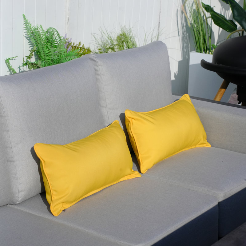 Outdoor Throw Pillow, 11.81" x 21.65", Fibre, Orange