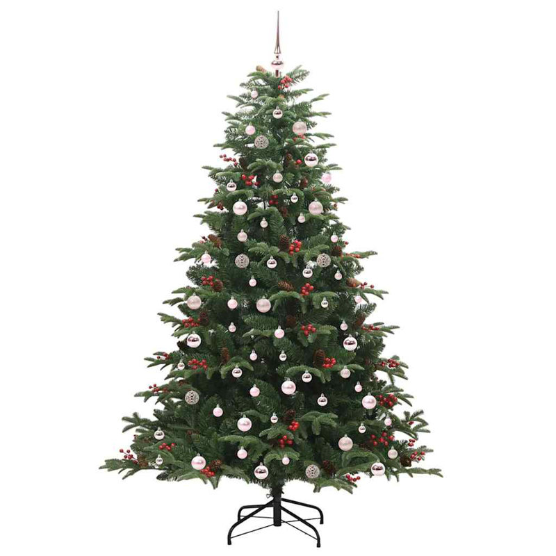 Artificial Christmas Tree with LEDs with Stand Green, 7.87 ft