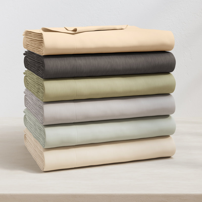 Ensemble de draps en jersey de coton chiné ultra doux, Simple avec 1 taie d'oreiller, Gris anthracite