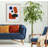 Abstract Geometric Print with Solid Wood Frame and Glass Cover